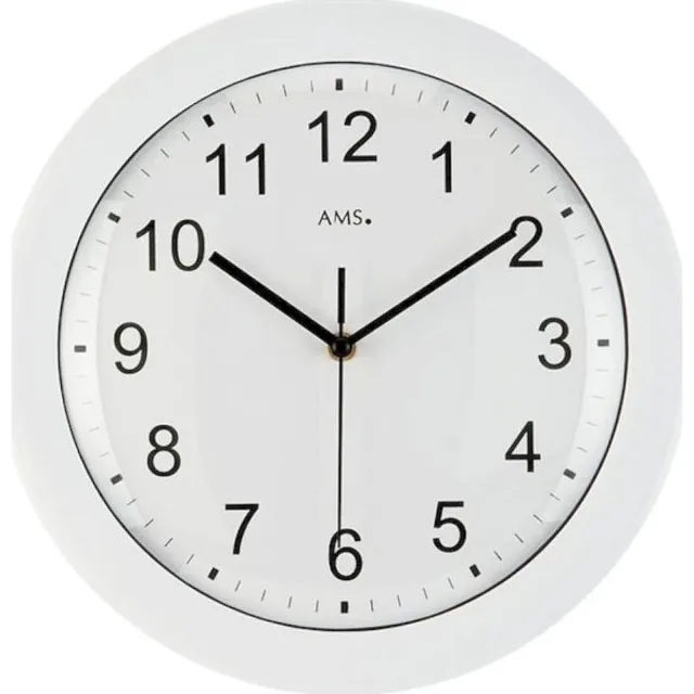 AMS Radiogestuurde wandklok, 30 cm wit