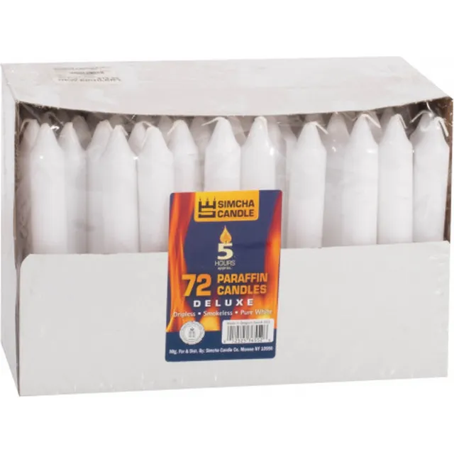 Simca Candles 5 hours PARAFFIN CANDLES DELUXE 72 PCS Wit
