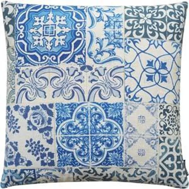 The Cushion Shop sierkussen Antique Tiles blauw