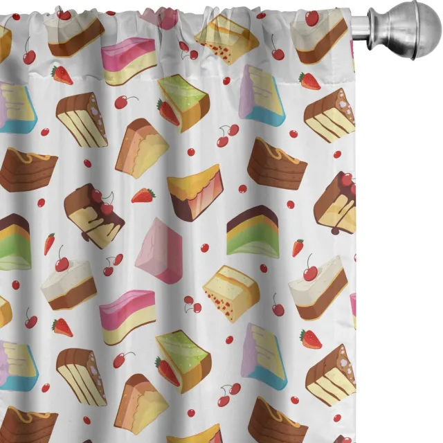 ABAKUHAUS dessert voorhangen – 2x75x245 cm – microvezel, multicolor Mehrfarbig