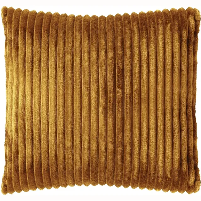 Dutch Decor MART - kussenhoes 45x45 cm - zacht ribfluweel - gerecycled - Chai Tea - geel - met rits - zonder binnenkussen Mosterd