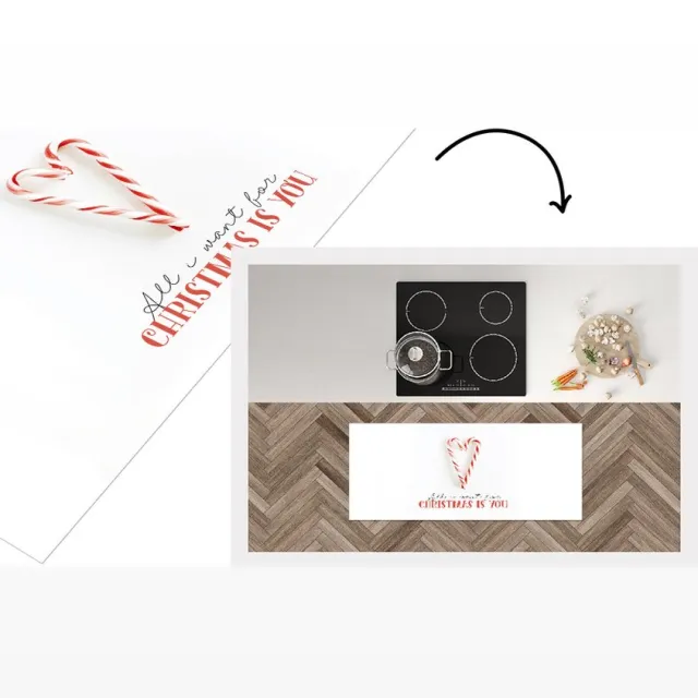 KitchenYeah Keukenloper - Loper keuken - Winter - Zuurstok - Quote - Keukenloper vinyl Multicolor