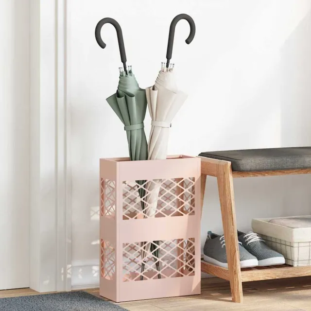 vidaXL Regen paraplu standaard Roze 28 x 12 x 41 cm Staal