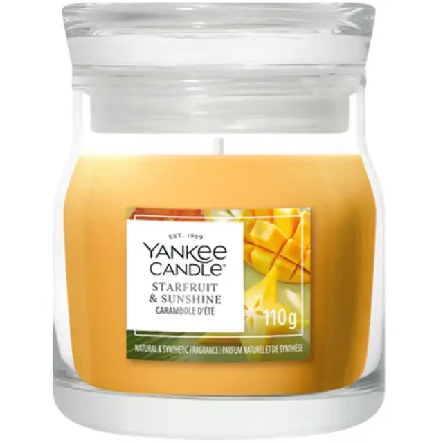 Yankee Candle Starfruit & Sunshine Small Jar Geurkaars - tot 30 branduren Geel