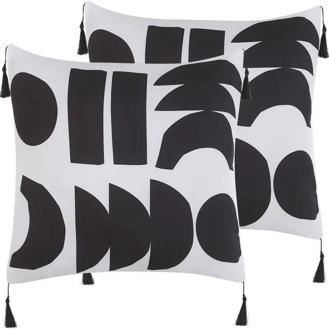 Beliani LIRIOPE - Sierkussen set van 2 - Wit - 45 x 45 cm - Polyester