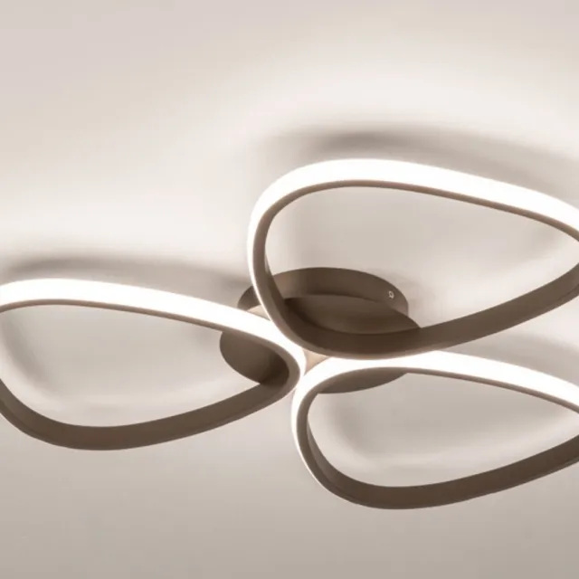 Lumidora Plafondlamp 75632 - Plafonniere - STELLA - 3 Lichts - Ingebouwd LED - 30.0 Watt - 3000 Lumen - 2700 Kelvin - Bruin - Metaal - Met dimmer