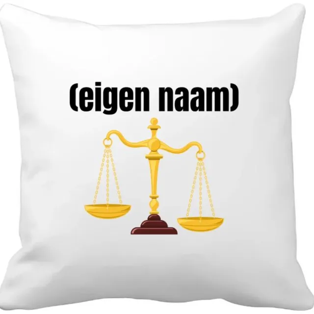 Akyol rechter weegschaal Kussen hoes - Advocaat - advocaten - met eigen naam - leuk cadeau voor iemand die advocaat is - cadeau - kado - 40 bij 40 cm Multicolor