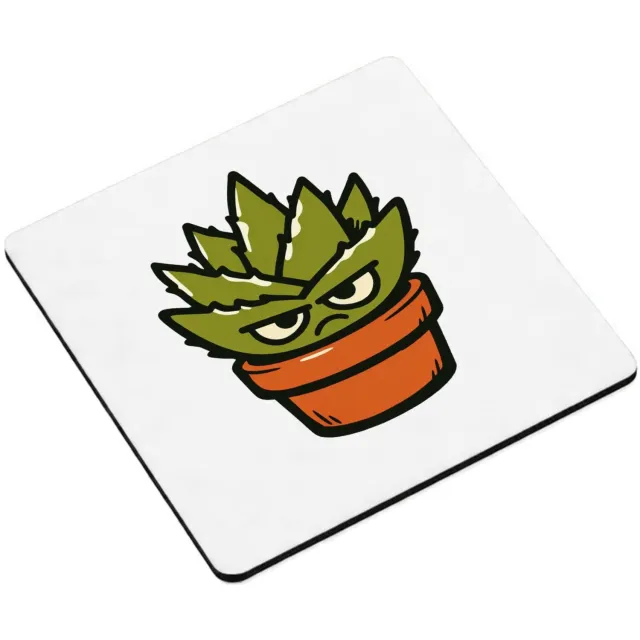 Mr Cadeautjes MDF magnetische fotolijst vierkant 9,5 - design Een koppige, stekelige huisplant als grappige ‘ga weg’-boods | cadeau Wit