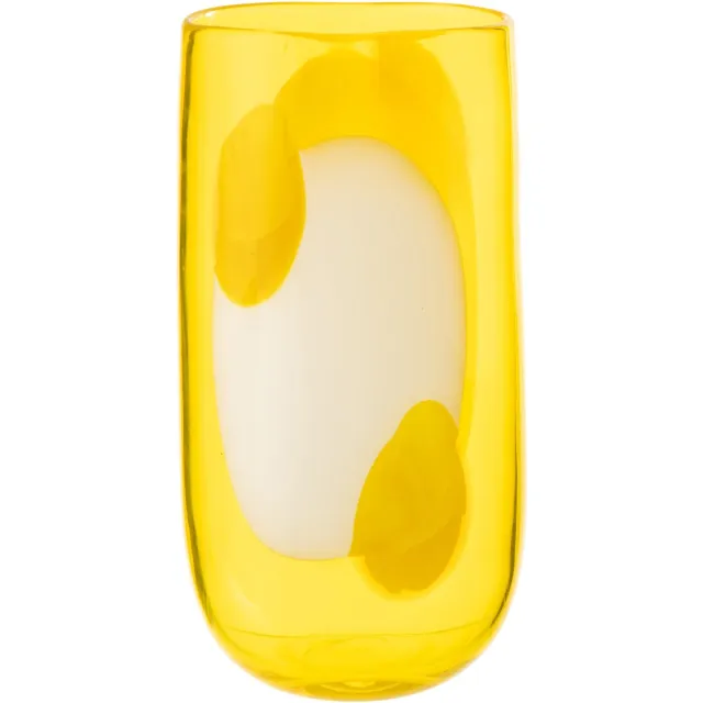 J-Line vaas Mona - glas - transparant/geel - small