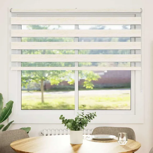 vidaXL Zebra rolgordijn 155x150 cm stofbreedte 150,9cm marmerbeige