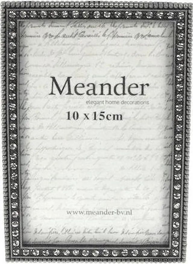 Meander elegant home accesoires Fotolijst brons kleurig met strass rechthoek 10 x 15 cm