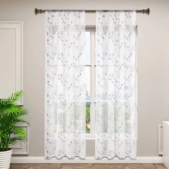 Premium Vitrage – Woonkamer Raam Accessiores – Curtains – Voile Grijs