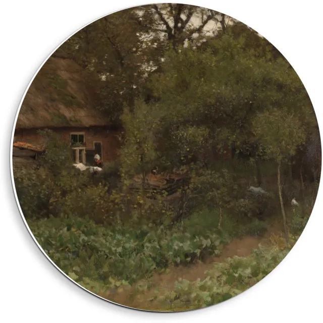 KuijsFotoprint Forex Wandcirkel - Oude Meesters - De moestuin, Anton Mauve, ca. 1885 - ca. 1888 - 40x40cm Foto op Wandcirkel (met ophangsysteem) Groen