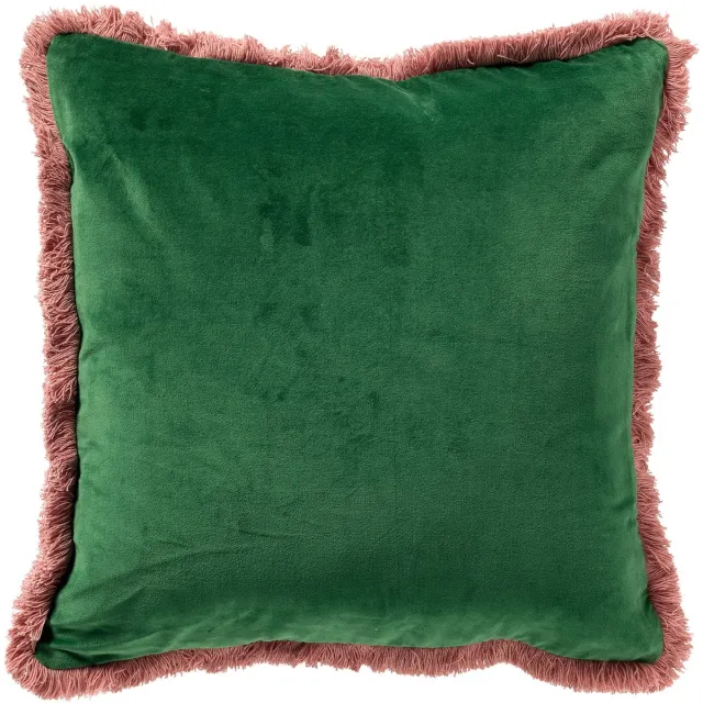 Hoii SEBASTIAAN | sierkussen 45x45 cm | Grass Green | groen en oranje | Hoii Grasgroen
