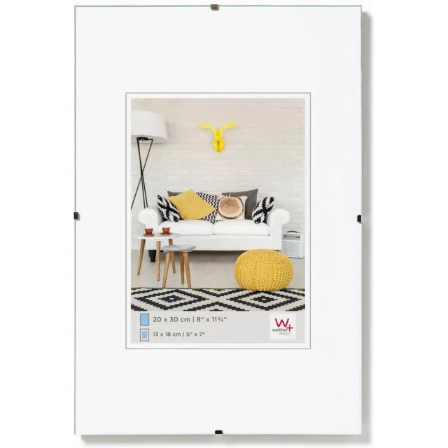 Walther Fotolijstloze schilderijhouders (clip frame) - Frameformaat 20x30 cm - Helder Glas