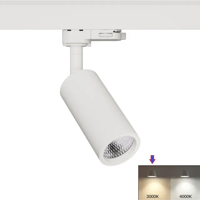 TulpLux LED tracklight/railspot voor 3-fase railverlichting 10w 900lm wit 3000k Wit 3000k (warm wit)