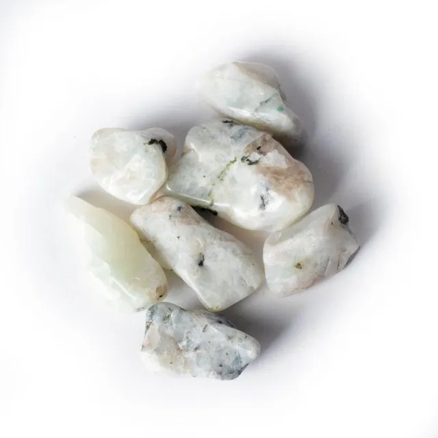 Phoenix Import Mani Bhadra Witte Maansteen trommelsteen, edelsteen ±5cm