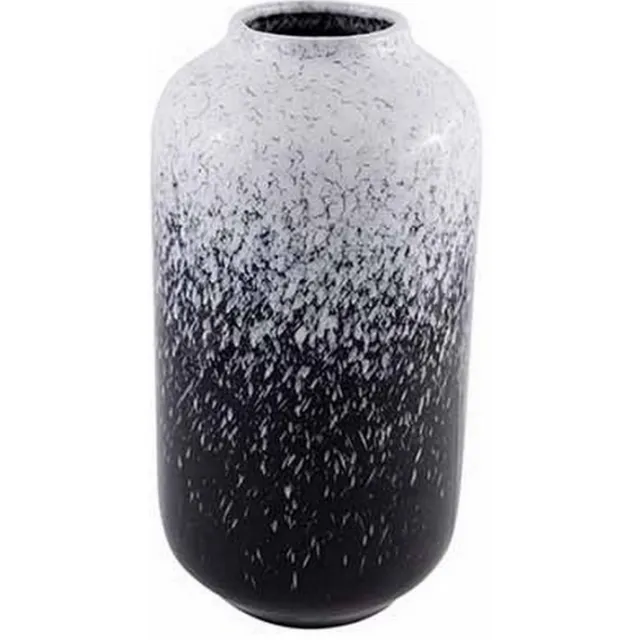 Cosy @ Home Vaas Rain Zwart-wit 16x16xh30,7cm Rond K Eramiek