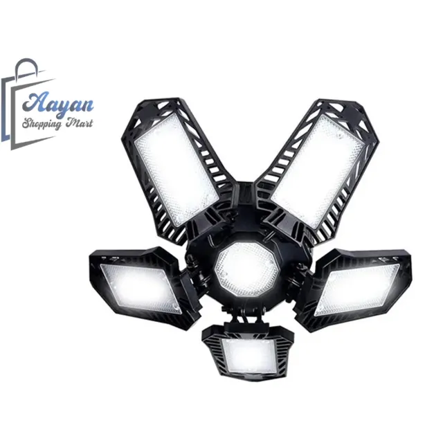 aayan LED Werkplaatslamp met 5 Verstelbare Armen – werklamp led – werklampen – led lamp – led light – zwart – 80W – 8000LM – E27/E26 – 39701