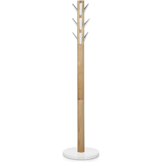 Umbra Flapper kapstok met 9 neerklapbare haken Wit, Naturel
