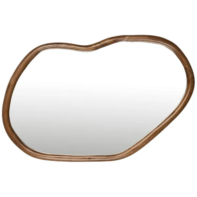 Dutchbone Ashley Spiegel/ Wandspiegel Organische vorm Walnoot Hout - Bruin (73 x 100 x 5 cm)