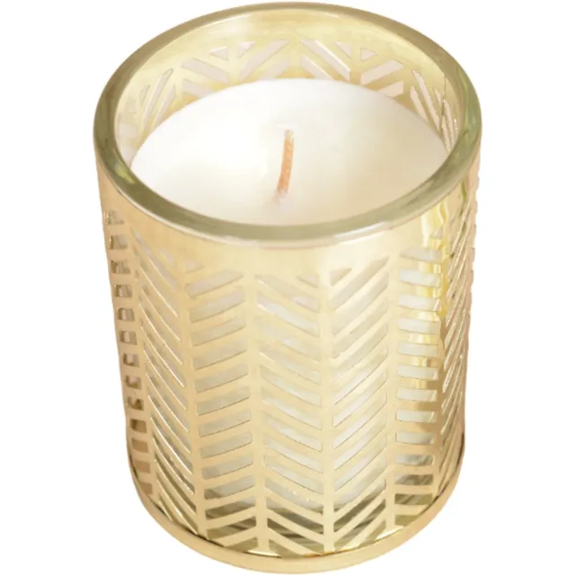Aulica Geurkaars - vanille kaars in glas - klein model - 8x7,5 cm - Goud