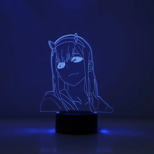 DawnLights Zero Two Design - Darling in the Franxx - 3D Lamp - Led Licht - Anime 7 verschillende kleuren