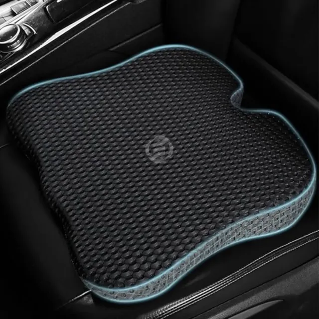 Eqyuvera Equivera Autowigkussen - Autozitkussen voor Rijden - Geheugenfoam Wigkussen - Ademend Mesh Hoes - Wasbaar/Niet-slip Verhogingskussen voor Korte Personen, Vrachtwagenchauffeur Zwart