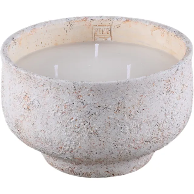 PTMD Haily White Cement Outdoor Candle On Base Wit