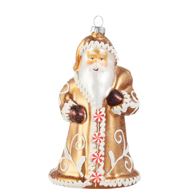 Viv! Christmas Kerstornament - Gingerbread Kerstman - glas - bruin - 15cm