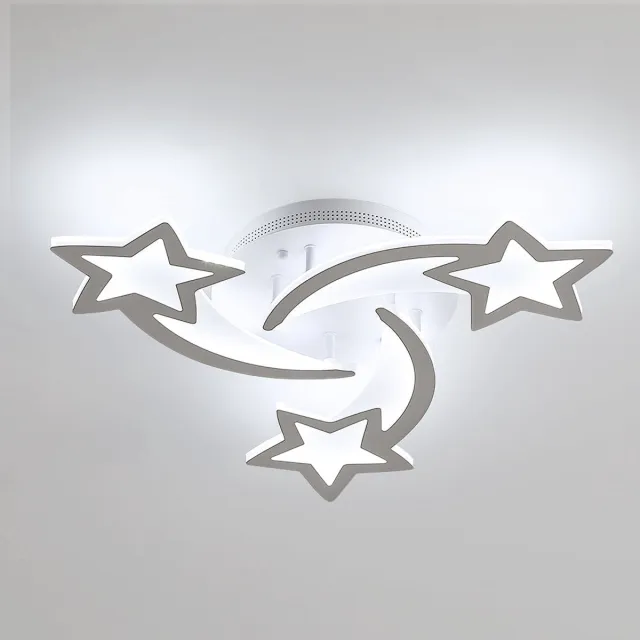 Riserva LED Plafondlamp Meteor Design - 40W - 4500 lm - 6500K Koel Wit - Wit - Moderne Plafonnière voor Woonkamer, Slaapkamer, Keuken en Eetkamer