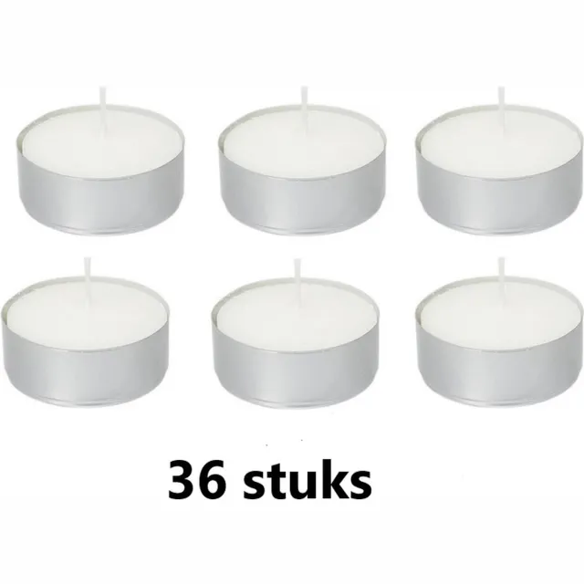 Metro Aro - Waxinelichtjes Theelichtjes Maxi 8 uur - 36 stuks Wit
