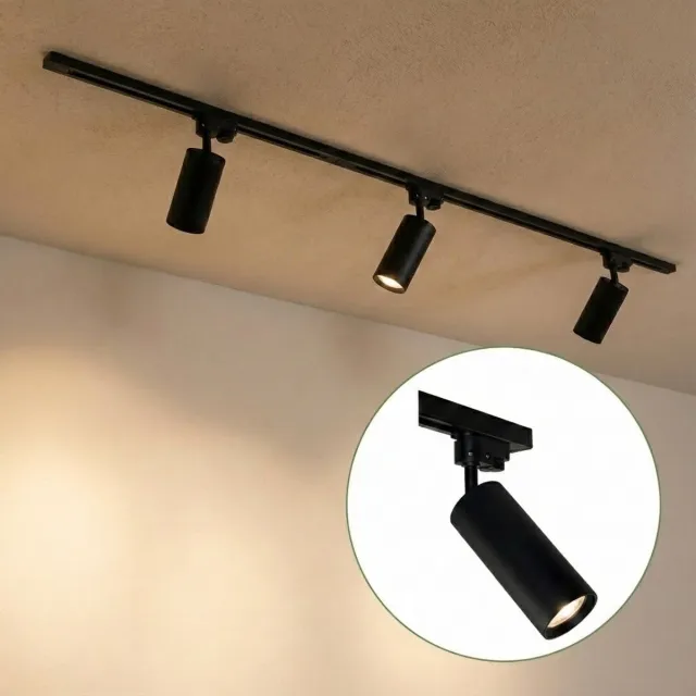 LedLoket LED 1-fase Rails | Zwart | 1 Meter | Inclusief 3 railspots