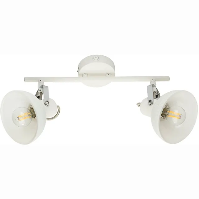 Globo Plafondlamp zwenkbaar plafondspot glas wit plafondlamp chroom modern, met schakelaar 2 vlammen, 2x E14, L 35 cm