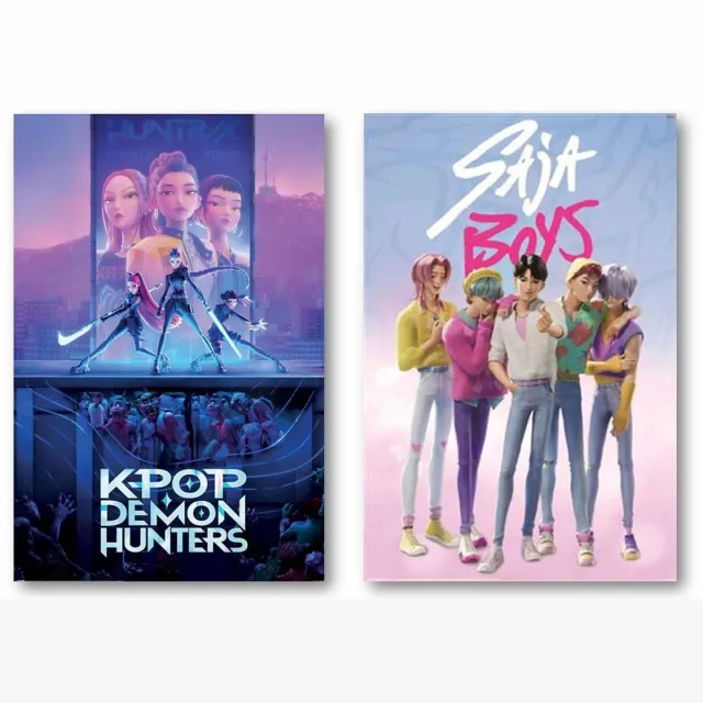 Wereldkaart Posterpoint Kpop Posters- Twee posters - Demon Hunters – 61 x 91,5 cm - wanddecoratie multi