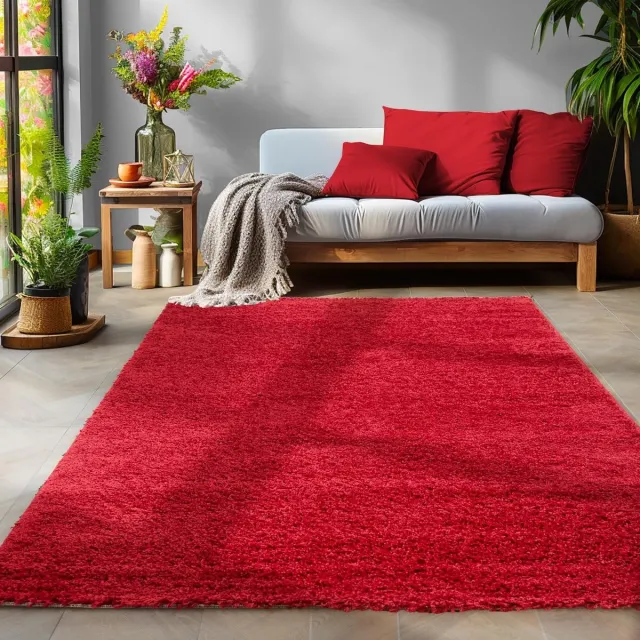 Muratap Basic Shaggy vloerkleed Rood Hoogpolig- 120x170 CM