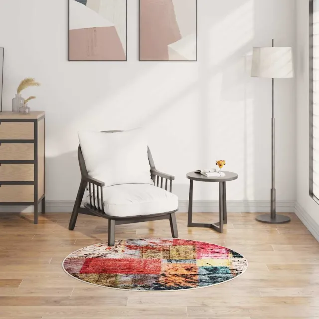 vidaXL Vloerkleed wasbaar patchwork ø120 cm meerkleurig, foto 2