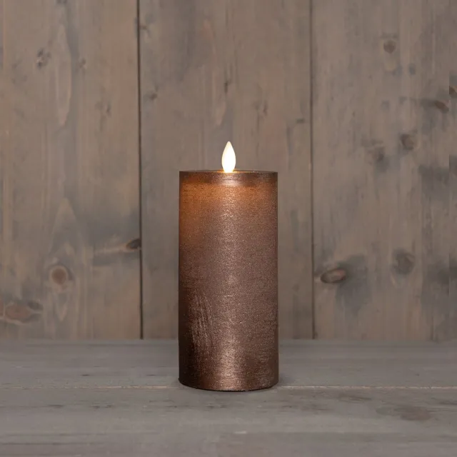 Annas Collection Stompkaars rustiek wax bewegende vlam 15x7,5 cm brons Anna's Collec... onbekend