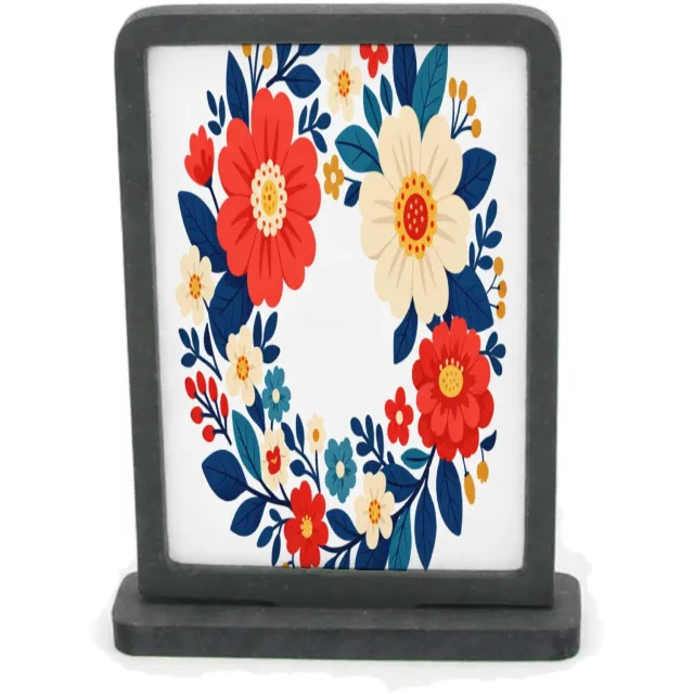 Mr Cadeautjes Houten fotolijst rechthoek met MDF inleg - design Een nieuwe retro-cadeauprint met een botanische rand en een | cadeau Wit