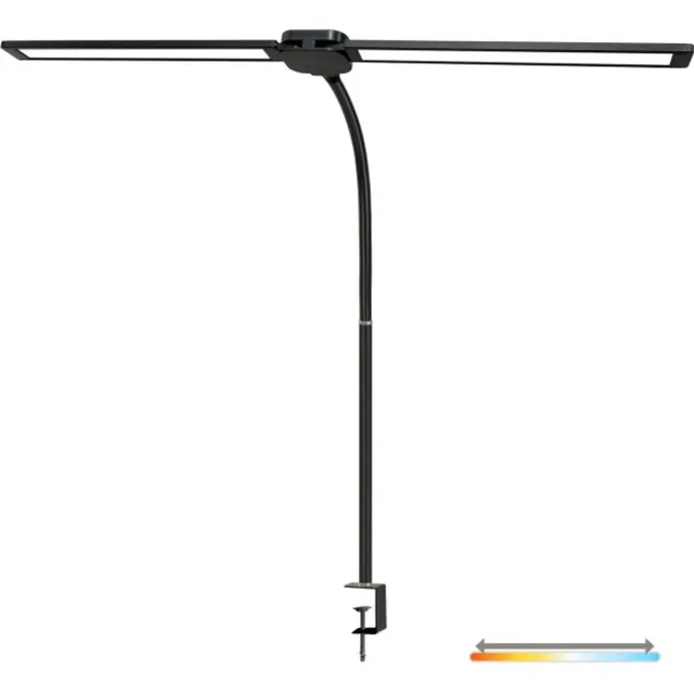 LED2B TENUIX DUO 2 bureaulamp 14W 3CCT zwart USB dimbaar klemmontage | Geen fitting | Warm Wit-Koel Wit-Daglicht | 14 watt | 25.000 Branduren