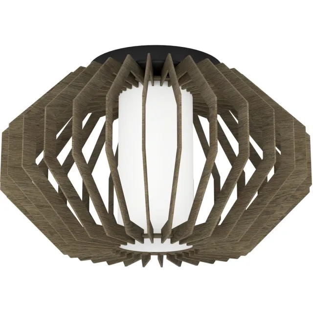 EGLO Rusticaria Plafondlamp - E27 - Ø 45 cm - Zwart|Bruin|Wit