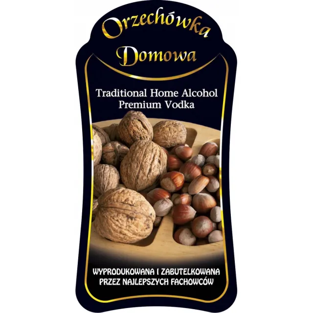 Bimberek Decoratieve Fles - 500ml - Orzechówka Design - Glas Bruin