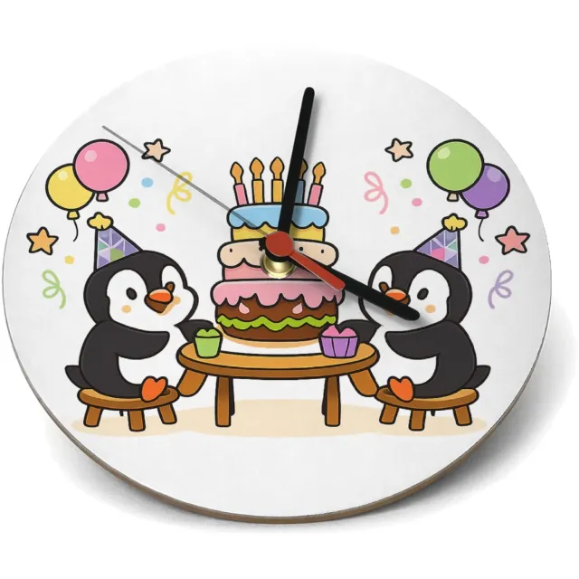 Mr Cadeautjes Klok rond Ø 19 - design Feestelijke dierenscène rond een opvallend centraal object| cadeau Wit