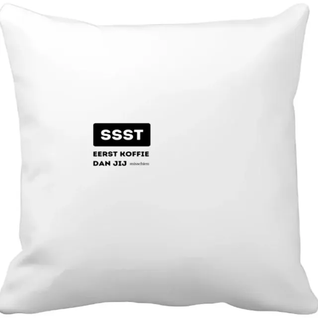 Akyol ssst eerst koffie dan jij misschien Kussen hoes - Quotes - mensen die houden van quotes - koffie liefhebbers - quotes - verjaardagscadeau - verjaardag - cadeau - kado - geschenk - gift - 40 bij 40 cm Multicolor