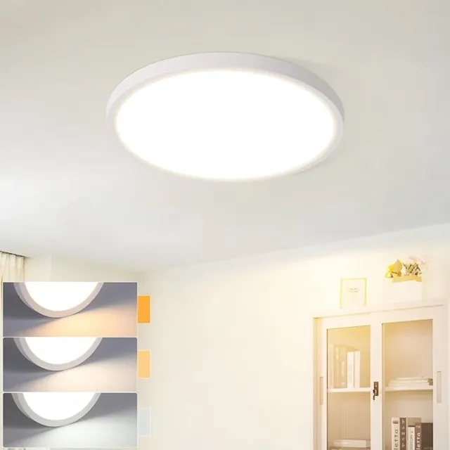 NETTLIFE Plafondlamp LED - Wit - 3000-6500K Dimbaar - rond - 18 cm Platte Plafondlamp - voor Slaapkamer | Badkamer | Woonkamer | Keuken - 15 W