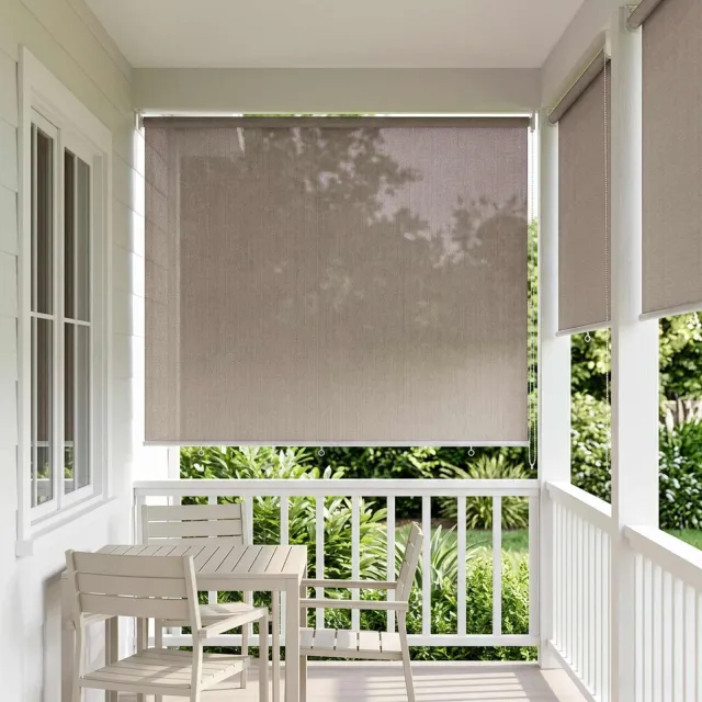 vidaXL Buitenrolgordijn 90% UV-blok Taupe 220 x 140 cm HDPE