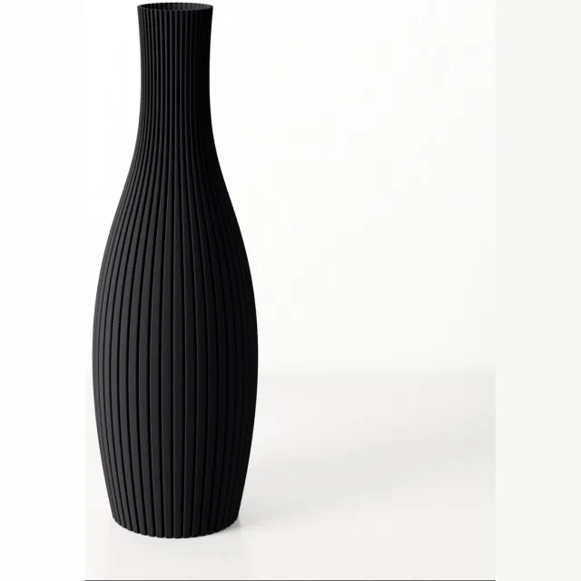 Fleuriek Smalle Hoge Vaas - Zwart - H50 cm - Dunne Japandi Vaas - Minimalistische designvaas - Decoratieve vaas vensterbank of tafelvaas