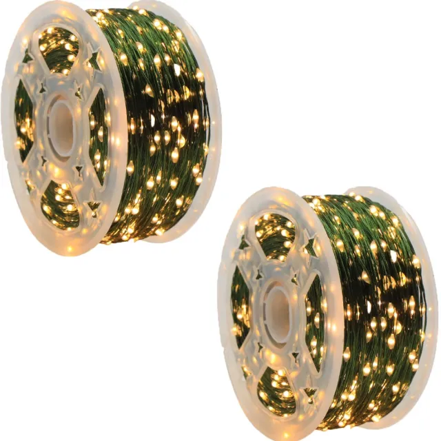 ANMI 2x LED Lichtslang Kerstverlichting 50m – 500 LED Warm Wit – Binnen & Buiten – 8 Lichtstanden met Afstandsbediening – Waterdicht