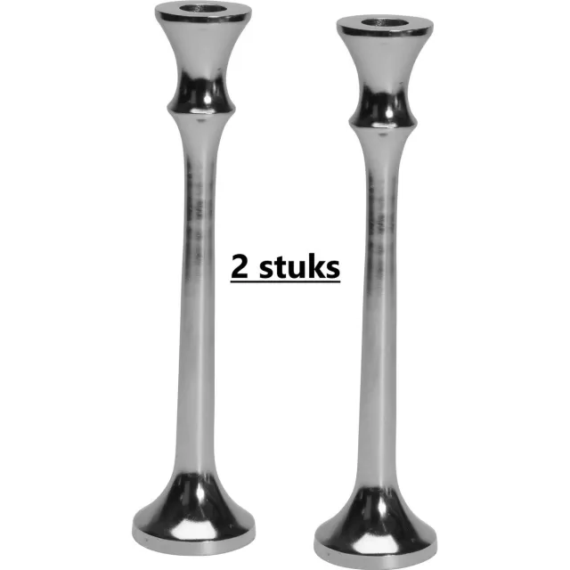 H&S Collection Kanderlaar metaal - Zilver - 2 stuks - 26 cm - Per 2 stuks Zilverkleurig