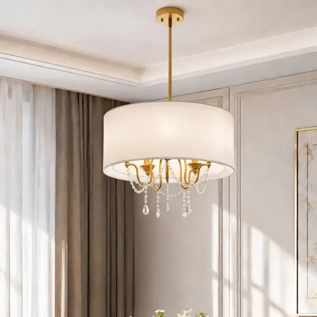 Tribesigns Kroonluchter - Moderne Hanglamp met 5 Lichtpunten - 50 x 50 x 40.5 cm - Gouden